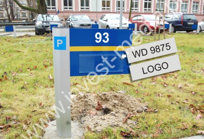 Bollards with the number / logo of the car
